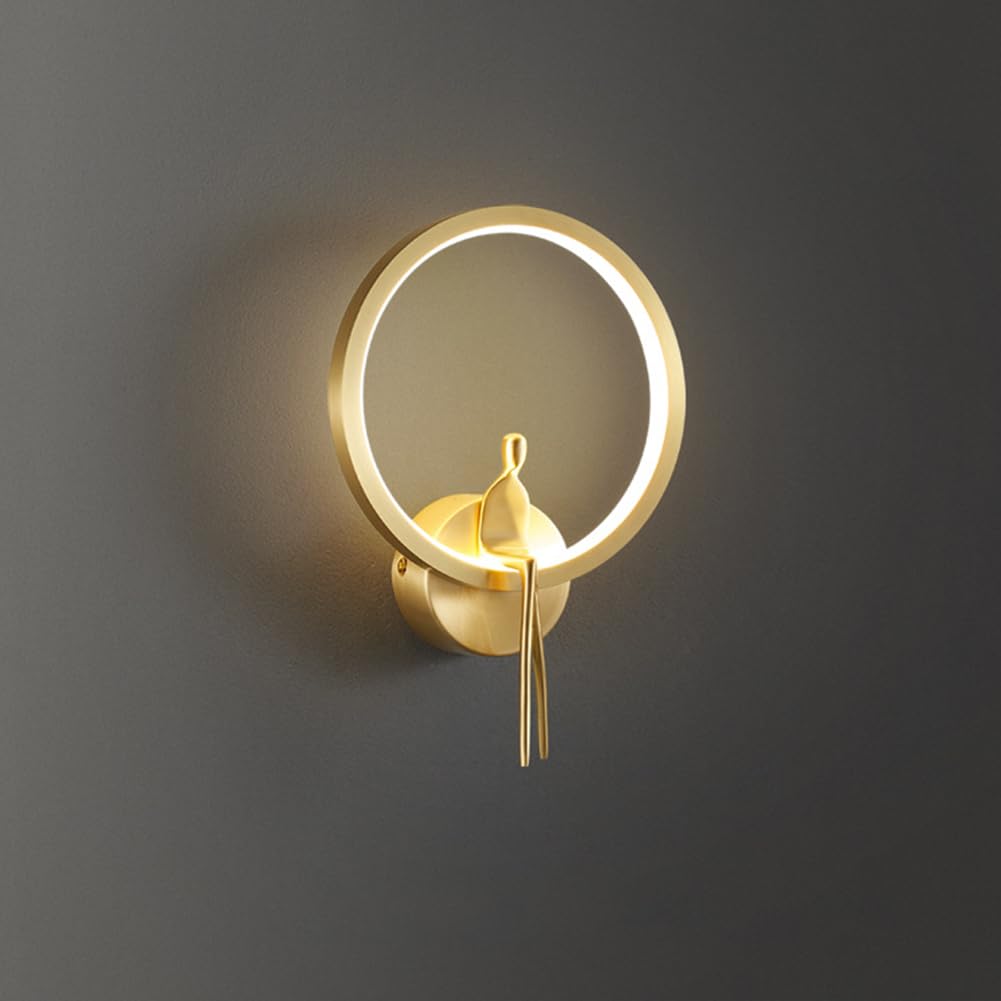 SXECAEPS Wall Lamps Sconces Light Indoor Dimmable 10w Led Warmnaturalwhite Modern Brass Decorative Sconce Lamp for Living Room Bedroom Hallway Corridor(B)