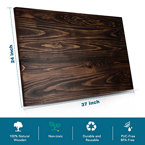 Solid Wood Dog Crate Topper, Premium Dog Crate Furniture, Crate Topper For Dog Cages, Indoor Dog Kennel, Chew-Proof, Decorative Dog Kennel Topper For Small/Large Dogs, Rustic Brown Dog Crate Table #TOP1