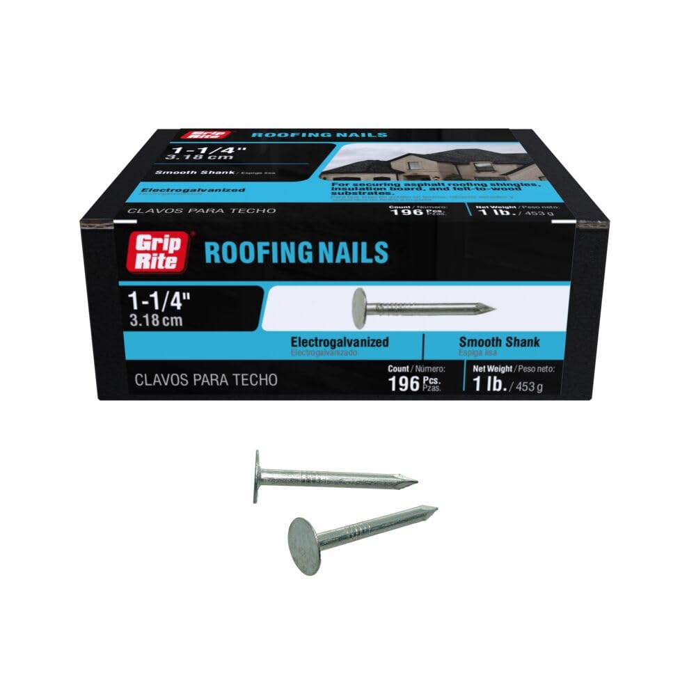 Prime Source 1-.25in. Electro galvanizado Roofing Nails 114EGRFG1