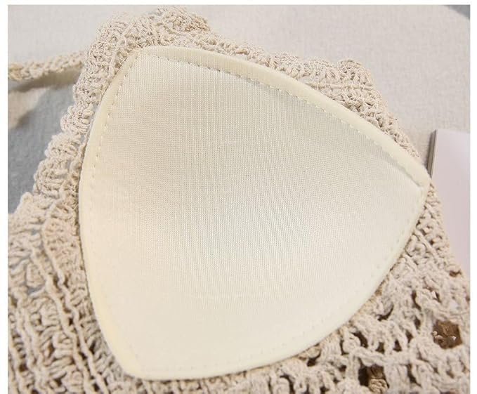 DAMSELLE Crochet Halter Bralette Top Skin 3