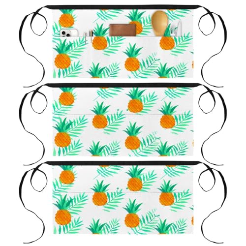 Demi-tablier avec poches pour le nettoyage et la cuisine lot de 3 tabliers courts