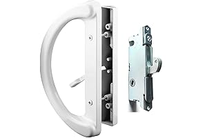 Non-Handed Universal Sliding Door Lock Set - White Diecast