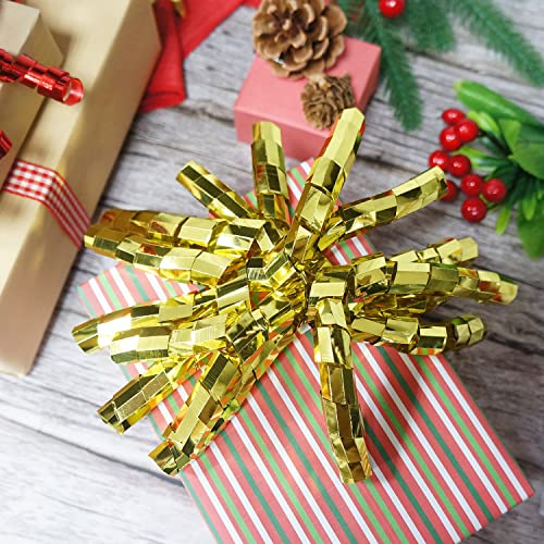 Ct Craft Llc Christmas Curly Bow Self Adhesive - For Gift Wrap, Craft Packing, Wrapping, Diy- 6" X 12 Pcs - Pvc Gold #TOP4