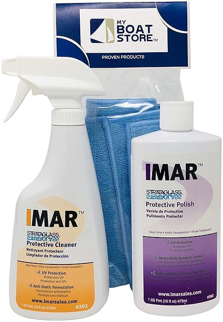 MyBoatStore Bundle Includes Imar 301 Strataglass Cleaner an Imar 302 Polish and a Microfiber Detailing Cloth. Bundle has 3 Total Items