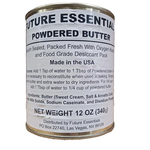 FTF Technologies Inc Vacuum Sealed Powdered Butter 10 Year Shelf Life 17 Servings Case of 12