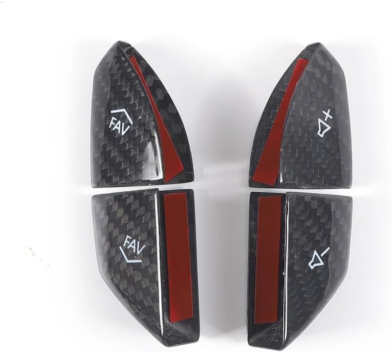 Real Dry Carbon Fiber Direct Manufacturer for 2014-2019 Chevrolet Corvette C7 Car Interior Decorative Accessories Volume Button Trim Cover 4 PCS (Black Carbon)