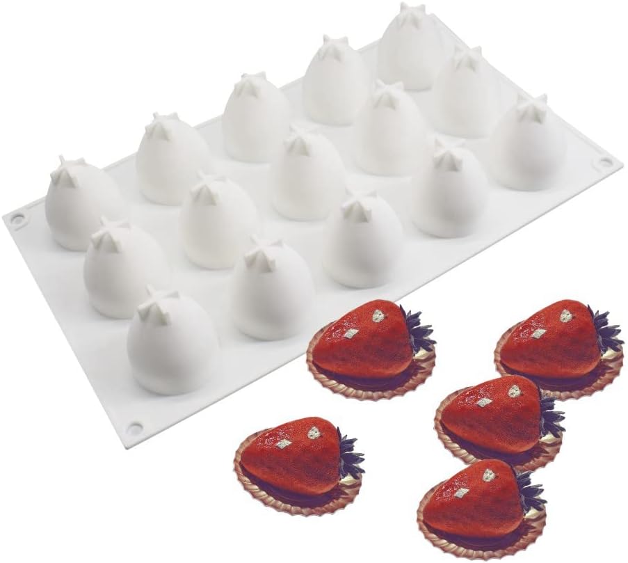 mostsom Silicone Mold Baking Pan Non-Stick Baking Pastry Chocolate Cake Dessert DIY Decoration Tools (Strawberry P_11.8x6.8x0.2 inch)