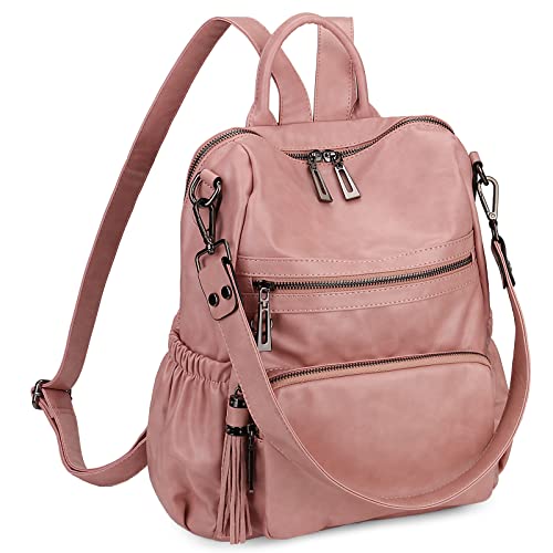 Image of Uromee Travel Backpack Purse for Women Vegan Leather Ladies Fashion Tassel Shoulder Bag Convertible