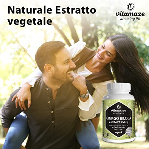 Ginkgo Biloba 50:1 Estratto 100 Mg = 5000 Mg Polvere Di Foglie Di Ginkgo Puro Per Capsula Vegana, 100 Capsule Per 100 Giorni, Integratore Alimentare Senza Additivi Non Necessari - 4