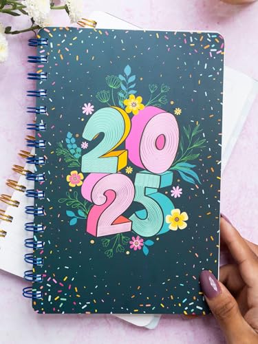 Doodle Undated Yearly Planner | A5 Wiro Hard Cover | 216 Ruled Pages | 80 GSM | 100+ Stickers, Monthly & Daily Planner, Theme-Based Activity Pages, Tear-Away Note & Quote Cards, To-Do Lists (Black)