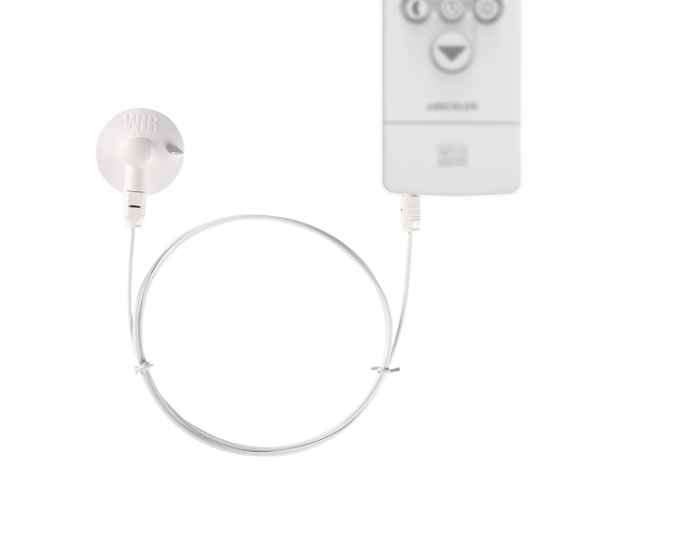 WIR elektronik, eWickler Comfort, eW820, Elektrischer Gurtwickler, Display, für 23mm Gurtband, Unterputz, Zugkraft bis 50kg & Sonnen- /Dämmerungssensor eSo371 1 m, weiß, 1 Meter