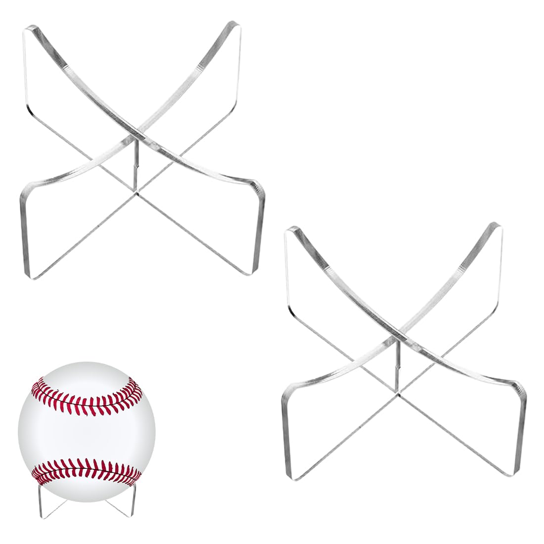 Baseballständer, 2pcs Baseballhalter, Baseballhalterung, Acryl Ständer, 10x5cm Klein, Baseball Aufbewahrung, Baseball Ausstellungsstand für Baseball-Sammlungen, Signierte Baseballs