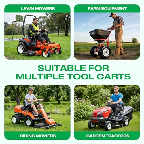 9x3.50-4 Zero Turn Mowers Flat Free Tire and Wheels Parts (2-Pack); Smooth Tread Puncture-proof Tire for Lawn Mowers, Replacement 3/4" & 4 Pcs 5/8" Bearing with 24 Spacers for Garden Tractors Carts by BAIVE BW - Image 5