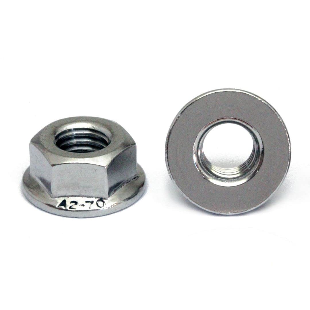 MonsterBolts - M12 Hex Flange Nuts, DIN 6923, Stainless Steel, 100 Pack