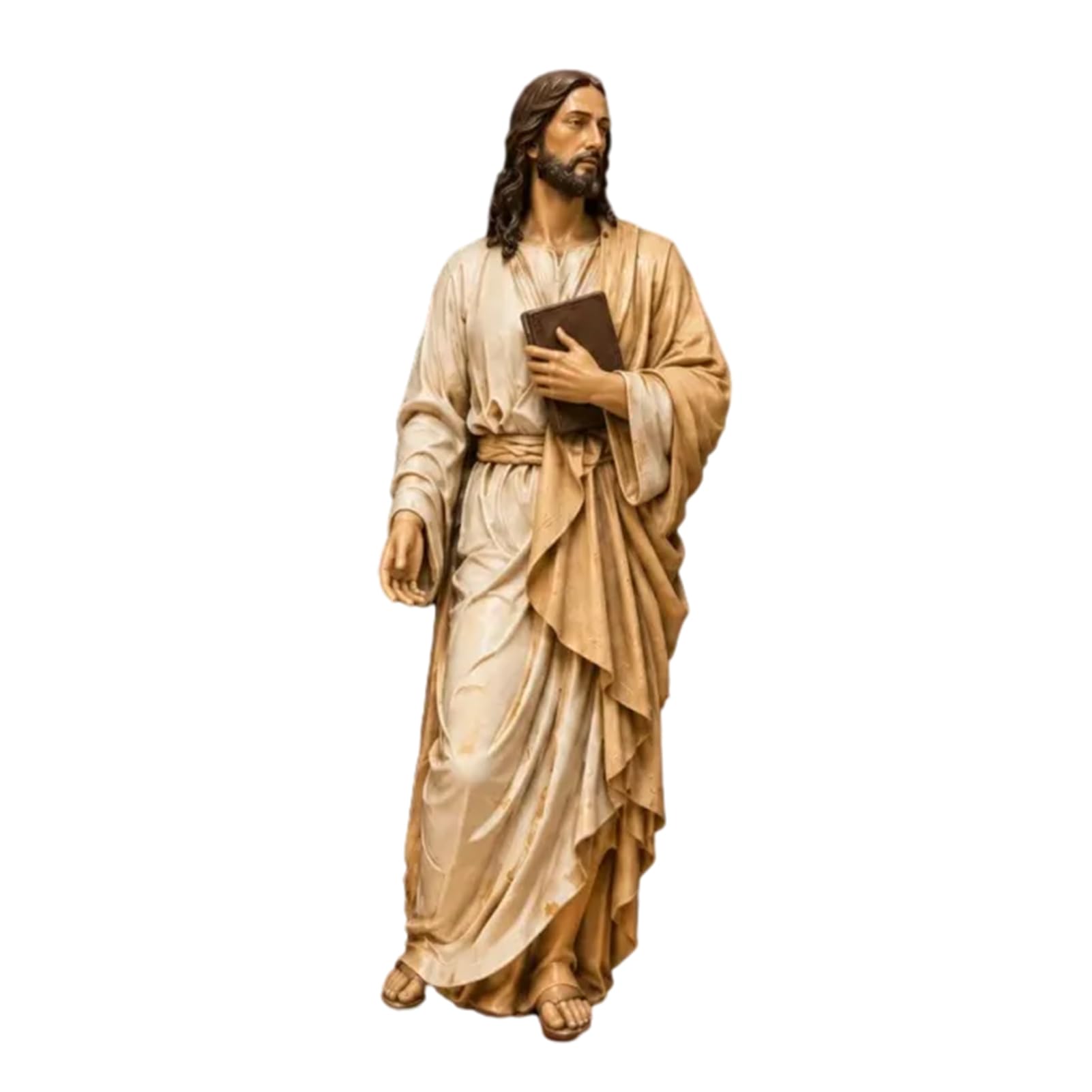 pidodou Jesus Reading Bookshelf Figure Vintage Holy Christian Sculpture Hand Painted Blessed Resin Statue for Home Office Desk Living Room Shelves Decor D