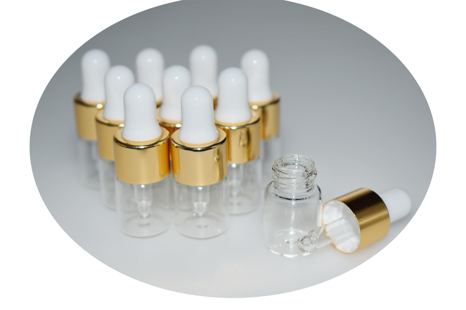 Small Dropper Bottle, 10pcs 2ml Mini Sample Dropper Bottles Mini Makeup Containers for Travel Liquids Tiny Glass-image-25