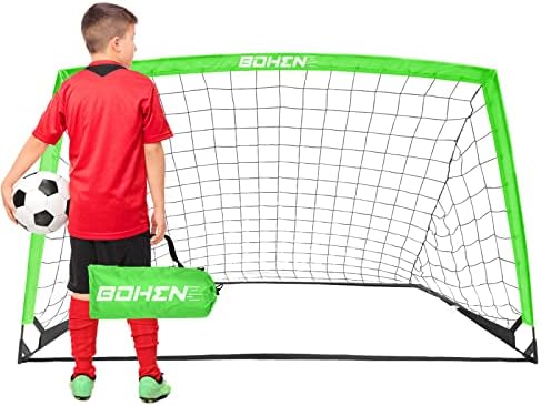 BOHEN Portable Soccer Goal for Kids - 6x4FT Foldable Soccer Net for Backyard Indoor Outdoor with Carrying Bag for Easy Storage and Transportation(6x4FT, Green)