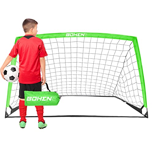 Bohen Portable Soccer Goal For Kids - 6X4Ft Foldable Soccer Net For Backyard Indoor Outdoor With Carrying Bag For Easy Storage And Transportation(6X4Ft, Green) #TOP29