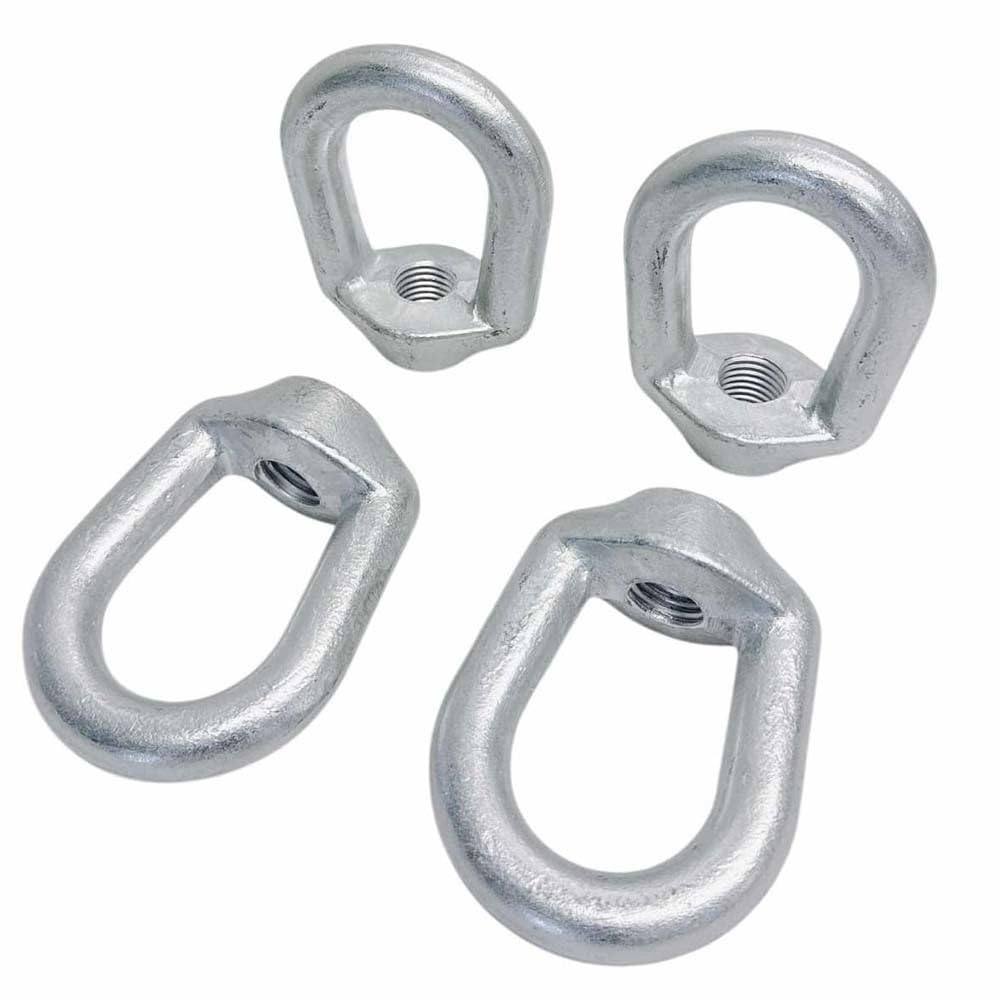 4-Pack 7/8" Hot-Dipped Galvanized Eye Nut 1"-8 Tap Thread, 9000 lbs WLL Lifting