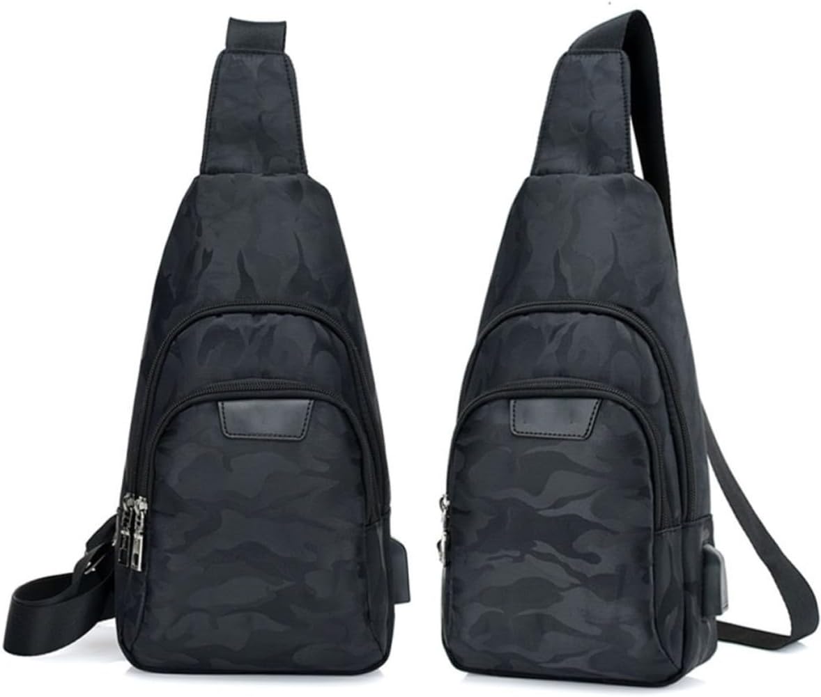 Didiseaon Men Sling Bag with USB Charging Crossbody Chest Pack Backpack