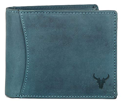 NAPA HIDE Black Leather Men's Wallet (NPH) (Blue HU) 1