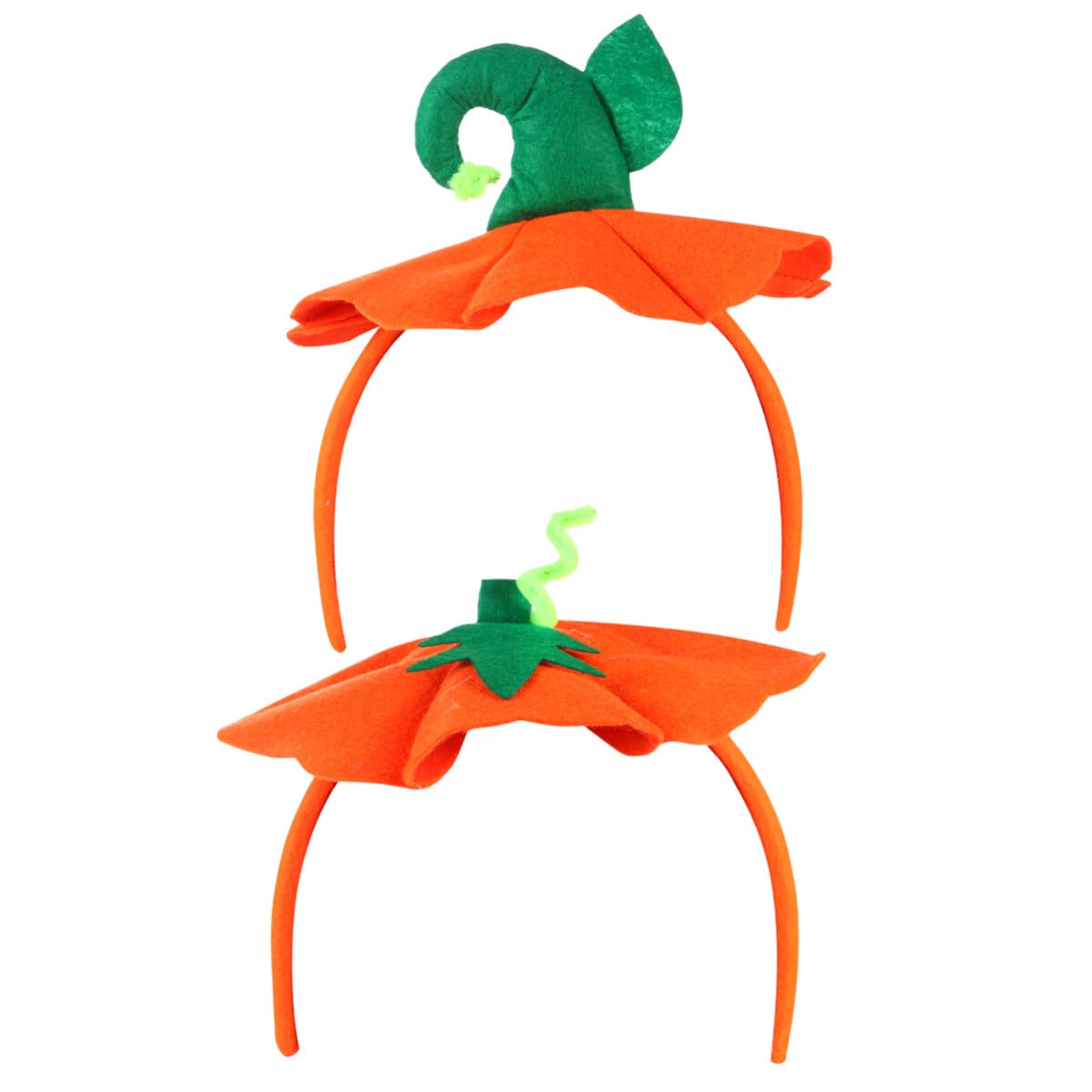 2Pcs Pumpkin Hair Bands Halloween Headbands for Kids Orange Cloth Plastic Hair Hoops Party Decoration Accessories