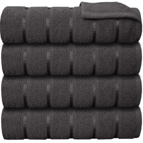ZZZMRH Towels Premium Extra Large Bath Sheets Pack of 4, 100% Egyptian Cotton Bath Towels Set Highly Absorbent – Quick Dry Super Soft Hotel Quality Bathroom Towels, Grey