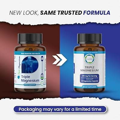 Triple Magnesium Complex Supplement 235mg with Magnesium Citrate, Malate & Lysinate Chelate | Magnesium Supplement for Sleep, Muscle Relaxation, Energy & Nerve Support | 60 Capsules, USA Made