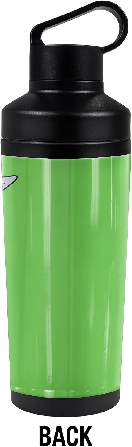 Looney Tunes OFFICIAL Bugs Bunny Green Background 18 oz Insulated Water Bottle, Leak Resistant, Vacuum Insulated Stainless Steel with 2-in-1 Loop Cap