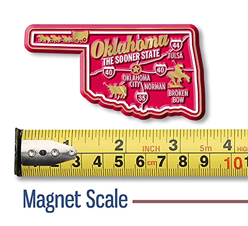 Imán decorativo clásico de Oklahoma 3.3" x 1.7" miniatura 2