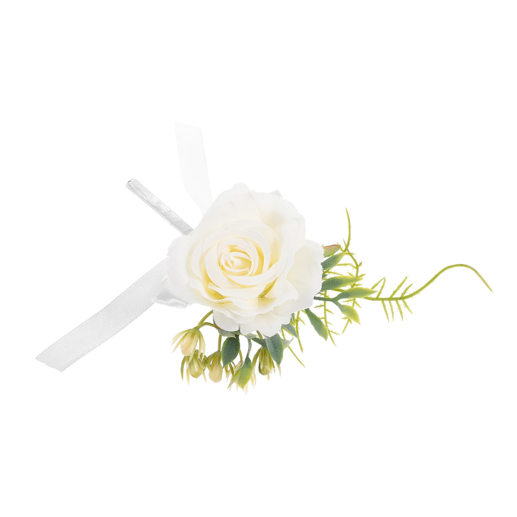 Boutonnière fleur artificielle blanche mariage costume cérémonie