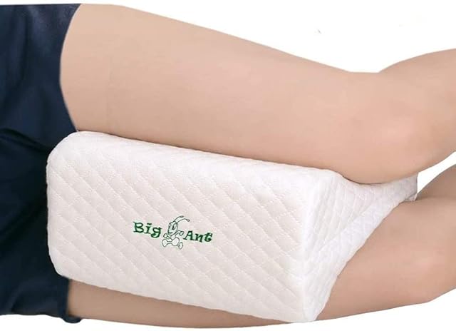 Big Ant Knee Pillow To Relieve Lower Back, Knee, Hip And Joint Pain, Sciatica And Pregnancy Discomfort ideal for side sleepers,Leg pillow With Washable Cover-White