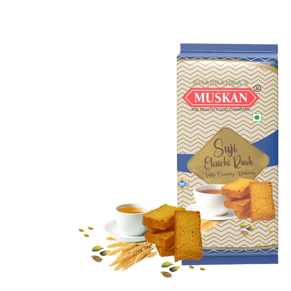 MUSKAN Suji Elaichi Rusk Delicious Best Quality100% Vegetarian Rusk for Tea Time Snacks (Pack Of 6) 500g each (B08W32CPD4) Amazon Price History, Amazon Price Tracker