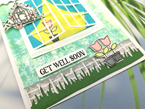 Alinacutle 2Pc Stripe Clear Stamps With 1Pc Tag Die, Sentiments Stamp Banner,Paper Craft Metal Die-Cuts,Scrapbooking Cutting #TOP4