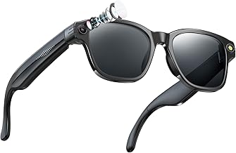 findtime AI Brille mit Kamera 1200P Smart Glasses Sportkamera Musik Übersetzung Bluetooth Kleine Brille Fahrrad Sprachassistent Camera Sonnenbrille Video Reisen & Arbeit Outdoor