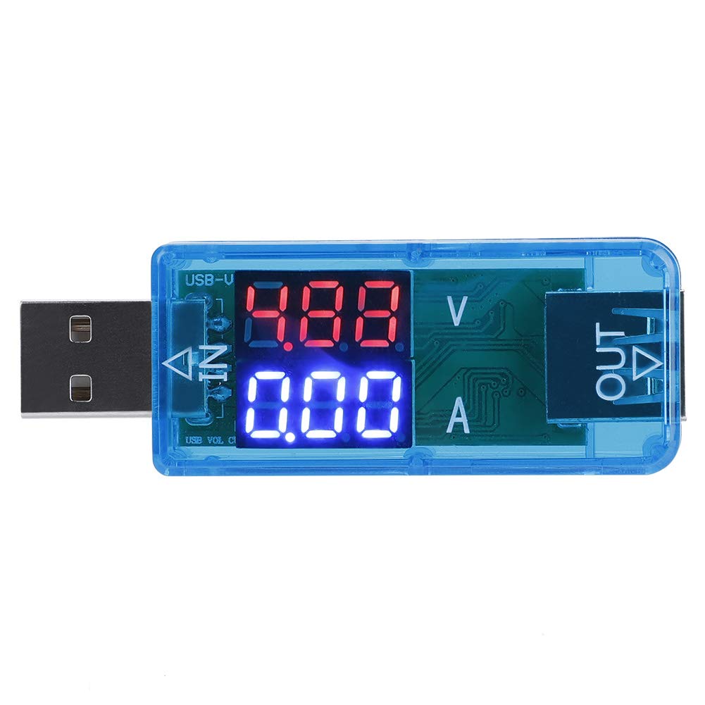 Akozon USB Probador de Cargador USB Multímetro QC2.0 QC3.0 Tester Voltaje de Corriente Color LCD Voltímetro Amperímetro(Azul)