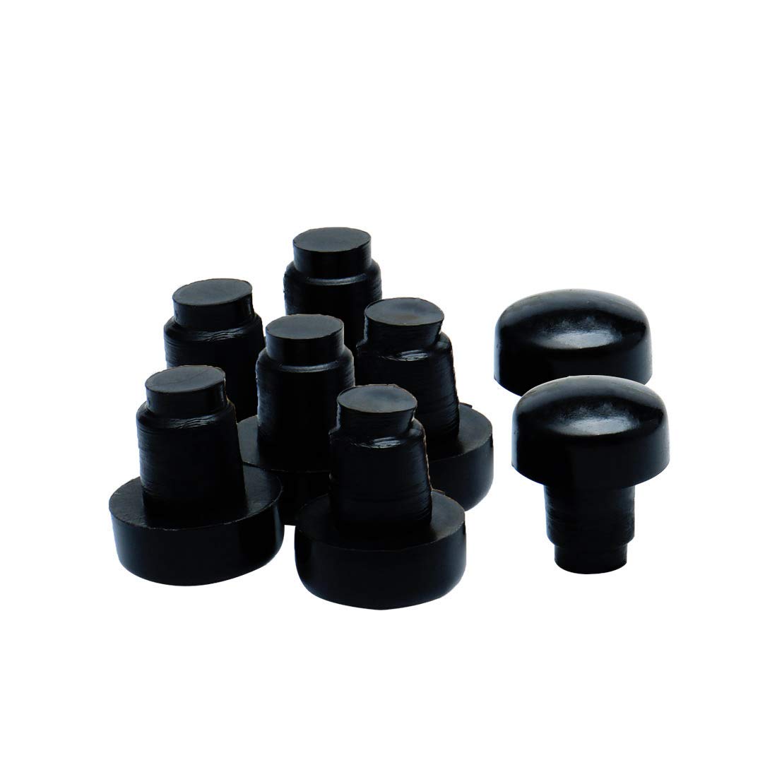 sourcing map 8pcs 6mm Black Stem Bumpers Glide, Patio Outdoor Furniture Glass Table Desk Top Anti-Collision Embedded