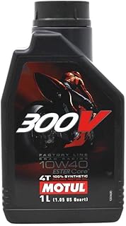 Motul 300V Factory Line Ester Core Fully Synthetic 10W-40 Petrol Engine Oil for Bikes (1 L) (104118)