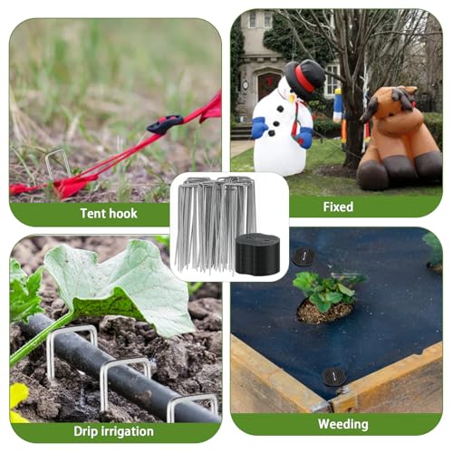 image for Ysglory 200 Packs Garden Stakes Staples 6 inch Landscape Fabric Pins L