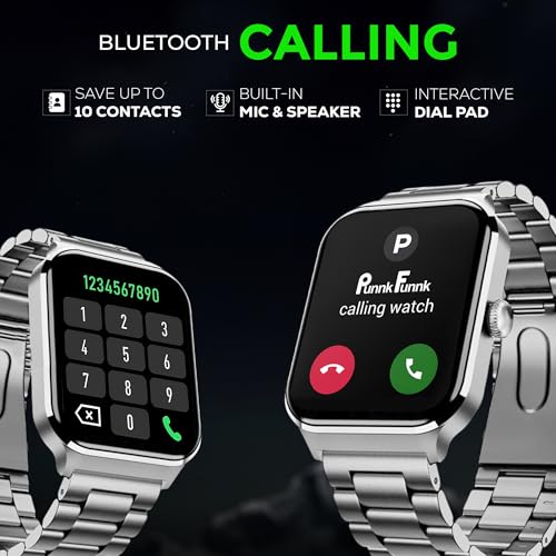 Image of PunnkFunnk NeoLux 1.96 inch HD Display Smartwatch for Men & Women 2025 with 110+ Sports Modes, Heart Rate, Sleep Monitor, IP68 Waterproof, Answer /Make Calls for Android & iOS(Metal Grey)