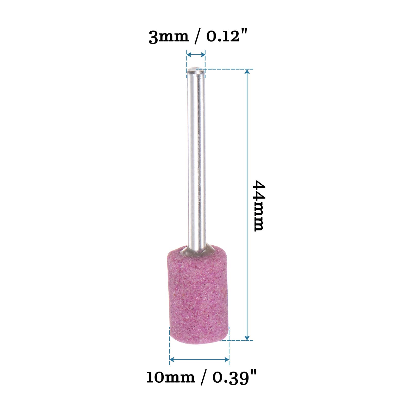 QUARKZMAN 3mm Gambo 10mm Diametro Abrasivo Montato Rettifica Pietre x 10pz Cilindro Forma per Levigatura e Lucidatura