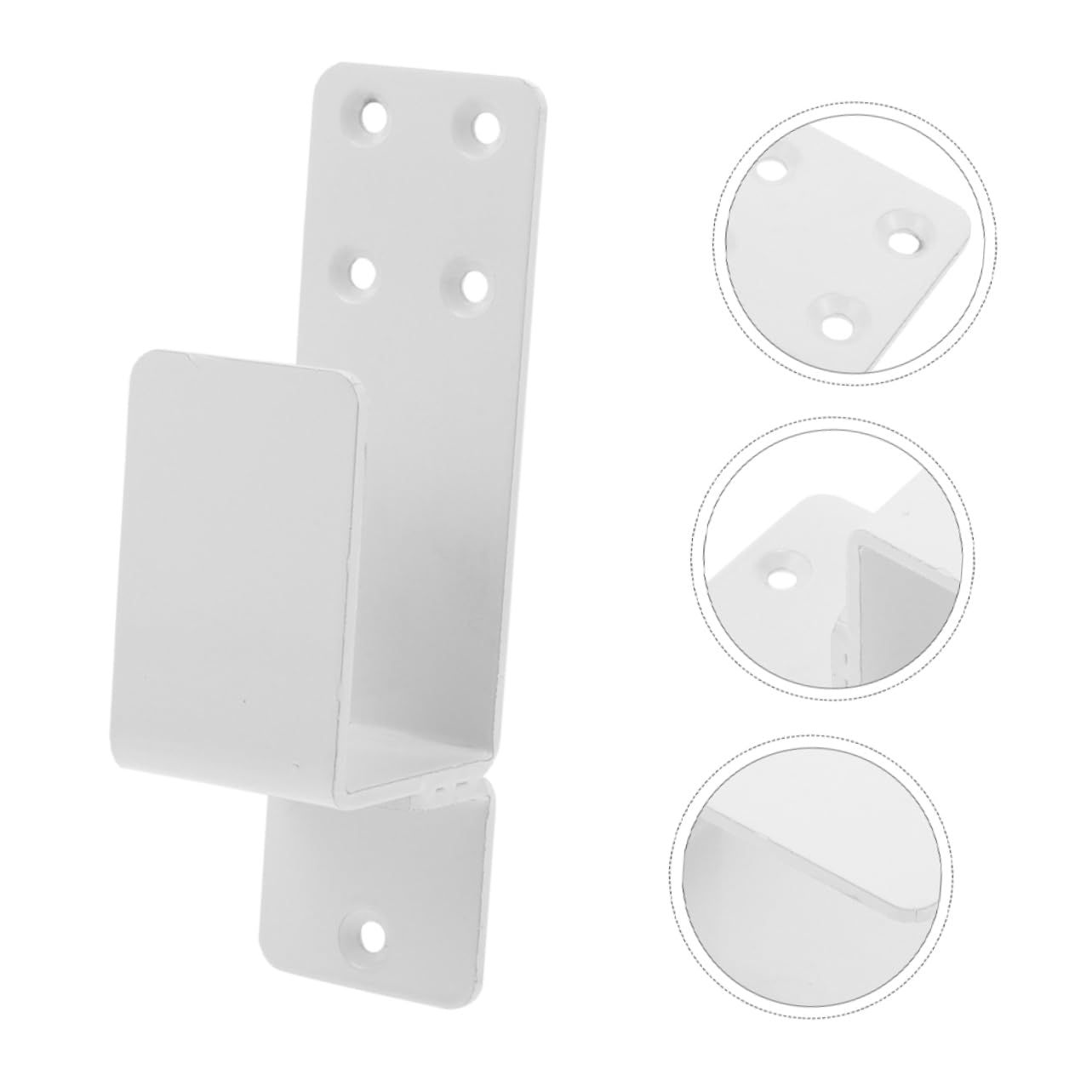 UKCOCO Support de Sécurité pour Porte en Acier Blanc, Barre de Sécurité Épaisse Design en U, pour Porte D'entrée et Abri, Assure une Tenue Stable et Sécurisée