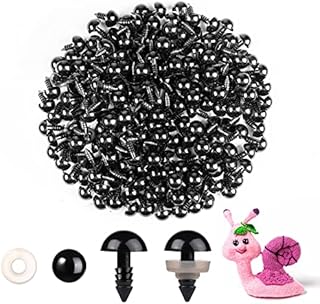 200pcs 10mm Black Safety Eyes for Amigurumi with Plastic Washers Safety Eyes for Crochet Craft Safety Eyes for DIY Christmas Decorations Crochet Stuffed Animals Crafting