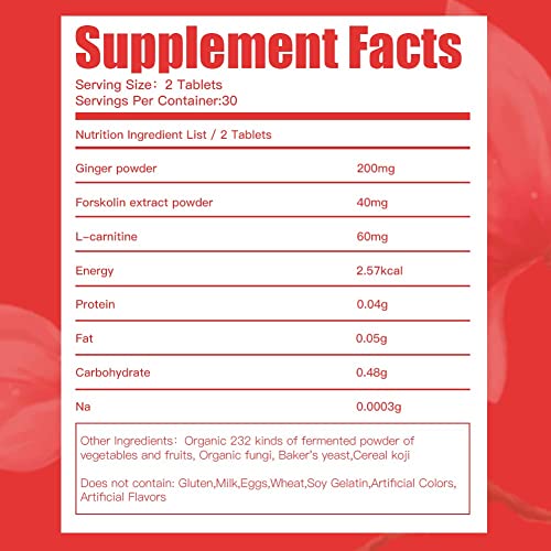 Isdg Diet Hot Enzyme - Dietary Digestive Enzyme Supplements With Ginger Powder For Fat-Burning & Decomposition - Support Digestive Relief, Vegan, Gluten Free,60 Days Supply，120 Count #TOP2