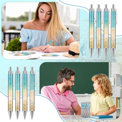 Motipuns 48 Pcs Teachers Pens Bulk Teacher Appreciation Gifts Cute Ballpoint Pens Best Teaching Thank You Gifts for Woman Nurse Coworker Staff Office School Writing Stationary Supply (Beach) - Image 5