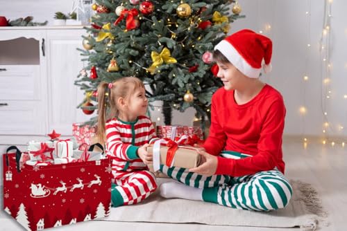 Image of Christmas Basket Red Storage Basket Gift Basket Rectangular BooksBins(Red Christmas)