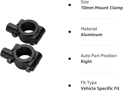 Miniatura 6 de Abrazadera de montaje en espejo de manillar de 0.394 in 78 "de aluminio para manillar de motocicleta retrovisor lateral espejos adaptador abrazadera
