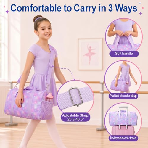 Image of Bagseri Dance Bag for Girls - Large Kids Duffle Bag for Travel