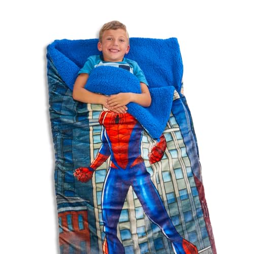Spidey and Friends Sleeping Bag Set - Bundle with 27" x 26" Marvel Slumber Bag Plus Stickers, More | Spiderman Camping and Sleepover Supplies by Spider-Man - Image 5