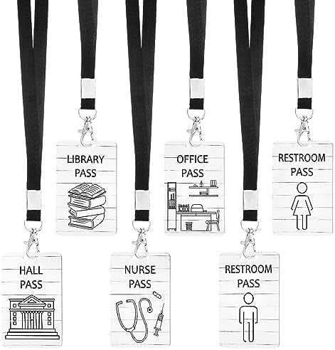 Amazon.com: Sabary 6 Sets Hall Pass Lanyards and School Passes Set ...